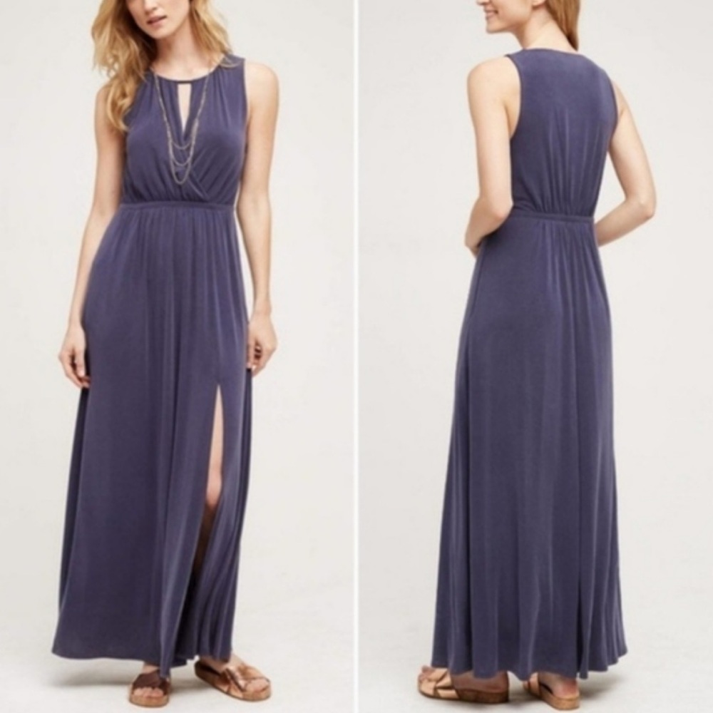 Anthropologie Moulinette Soeurs Blue Sanna Sleeveless Maxi Dress Size Small